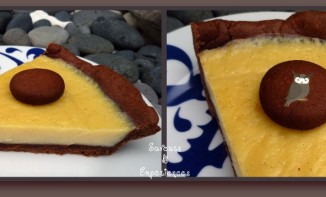 Tarte au Flan à la Vanille Bourbon sur Pâte au Chocolat