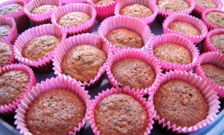 Muffins pommes, miel, chocolat