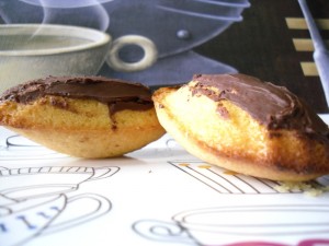 Madeleines coques en chocolat