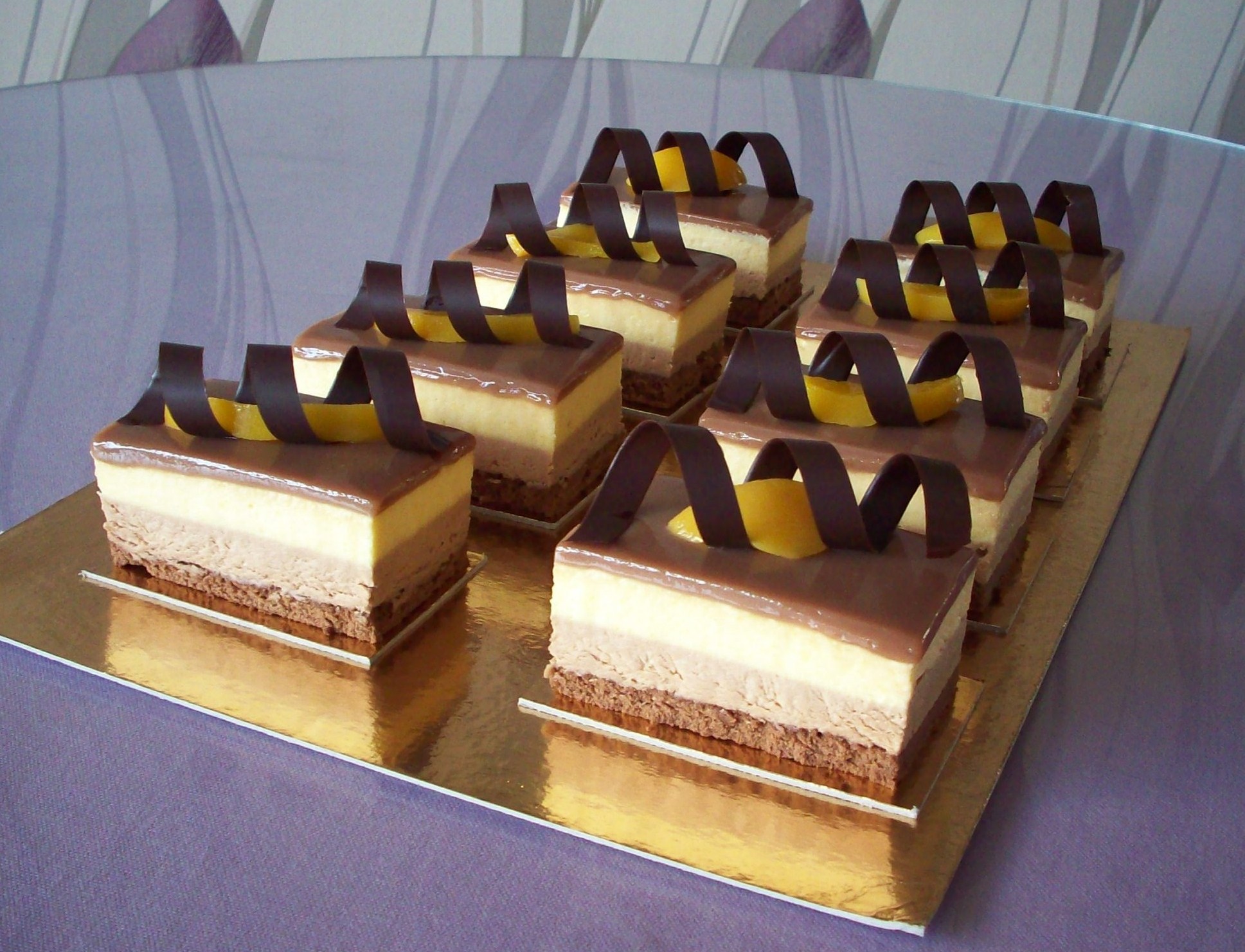 Bavarois praliné et pêche