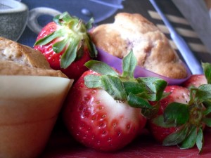 Muffins aux fraises