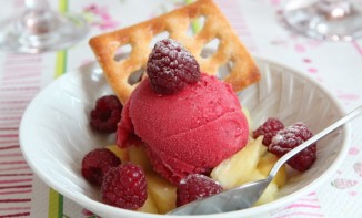 Sorbet Framboise sur son lit d'Ananas