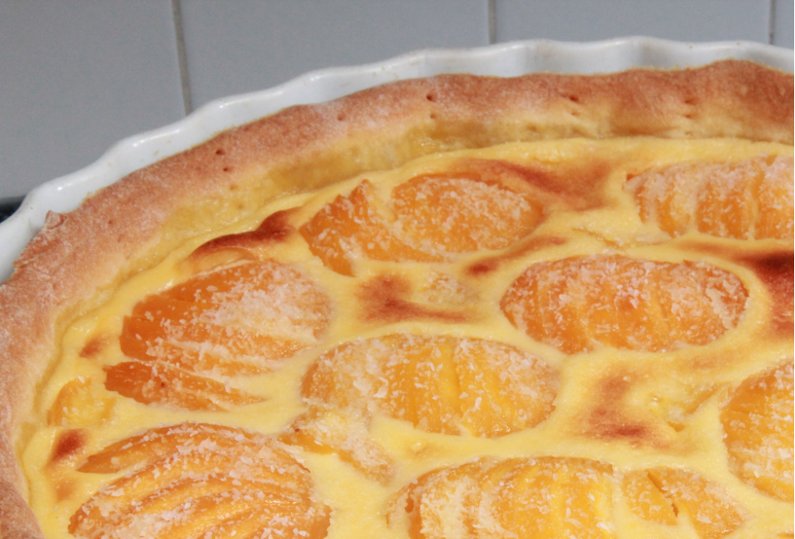 Tarte aux pêches et noix de coco