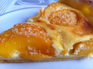 Tarte aux pêches et noix de coco