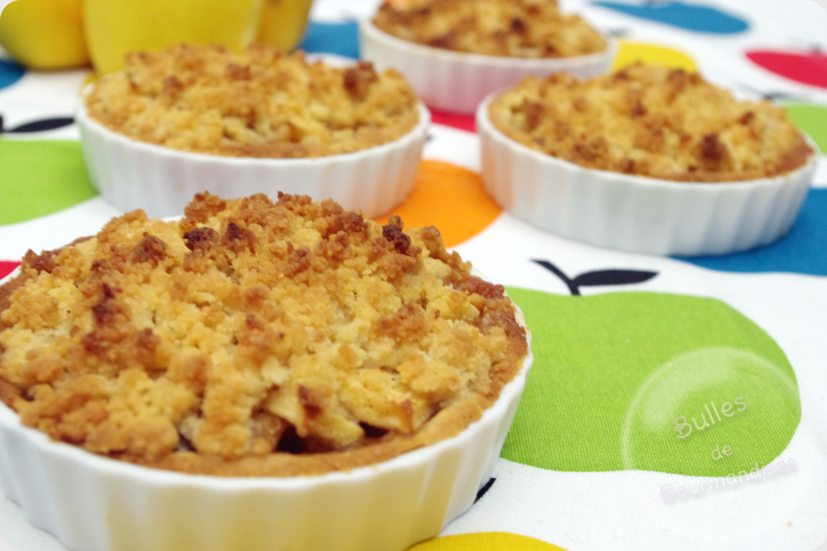 Tartelette crumble aux pommes et caramel