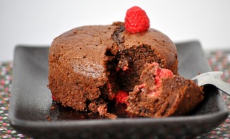 Moelleux au chocolat et aux framboises