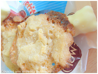 La recettes des Cookies aux Oursons guimauve au chocolat blanc