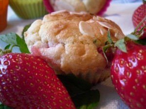 Muffins Fraises et menthe