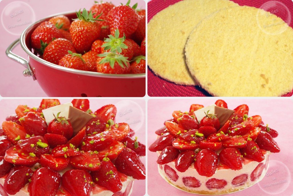 Fraisier à la crème diplomate vanillée - Recettes de Desserts - Plus de