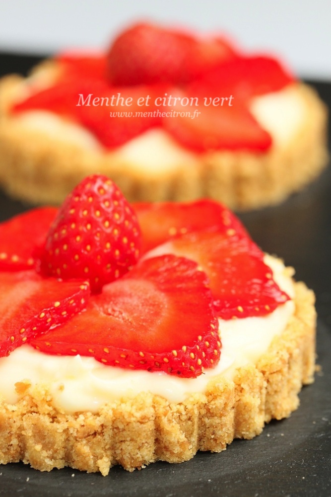 Mini cheesecake au lemon curd façon tartelettes aux fraises Mara des bois