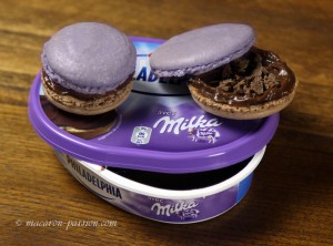 Macarons Philadelphia Milka et chocolat croquant