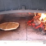 Cuisson de la tarte flambée sucrée aux pommes