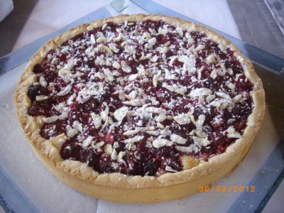 recette tarte amande framboises