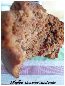 Muffins tout chocolat et cranberries