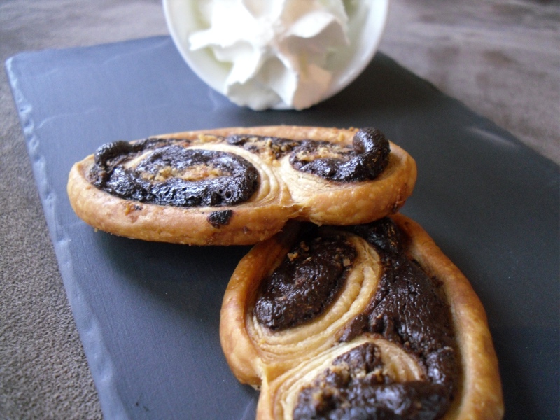 Palmiers chocolat noisettes