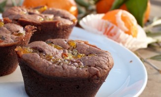 Fondants au chocolat aux épices de Noël et aux clémentines confites