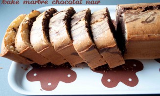 Cake marbré au chocolat noir