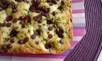 Blondies framboises pistaches et chocolat