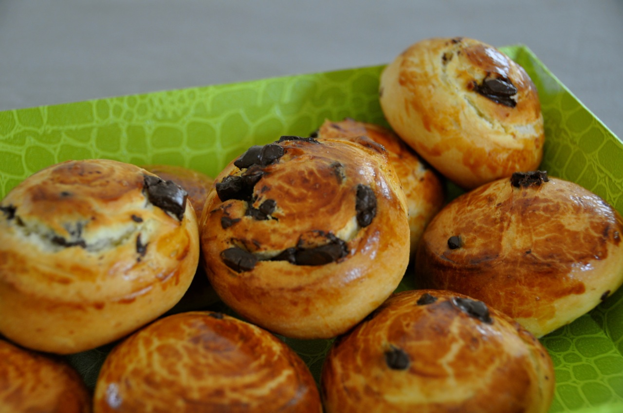 Escargots briochés aux pépites de chocolat