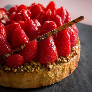 Tarte aux fraises et pistaches