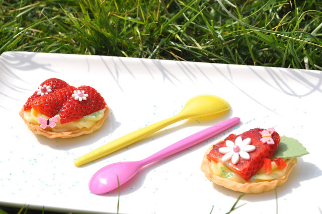 Tartelettes aux fraises et sa crème pâtissière au basilic