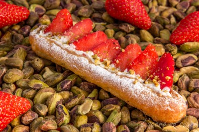 Eclairs craquelés chantilly fraises