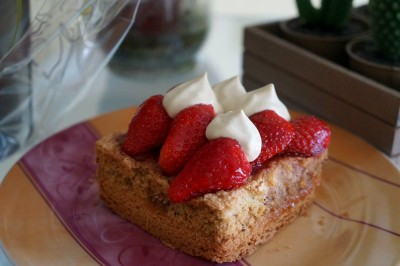 Tarte aux fraises, crème de pistache