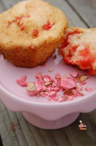 Muffins aux pralines roses