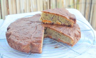 Gâteau abricots framboises