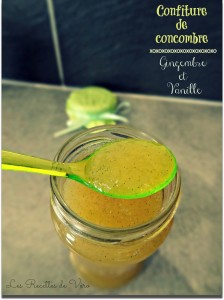 Confiture de concombre, gingembre et vanille