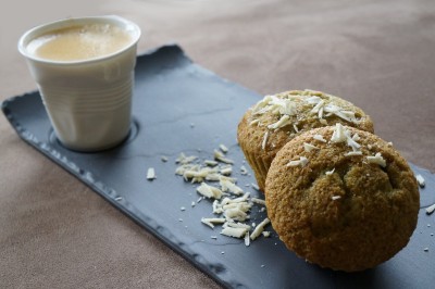 Muffins Thé Matcha et Chocolat Blanc