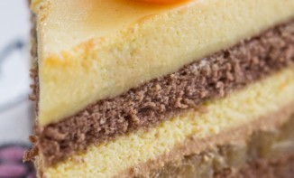 Entremet chocolat poires caramélisées