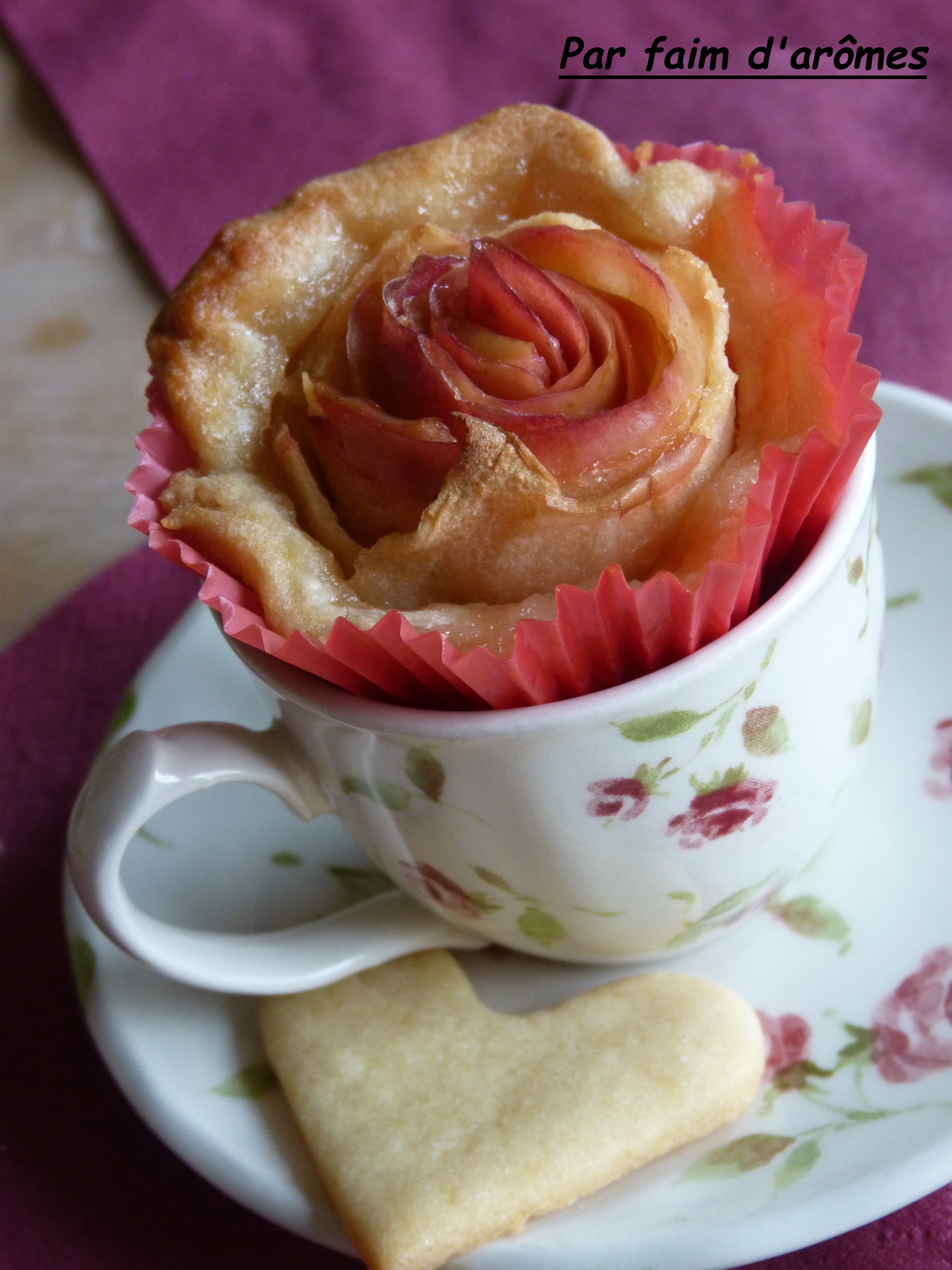 Tartelettes aux pommes façon bouquet de roses, Saint-Valentin