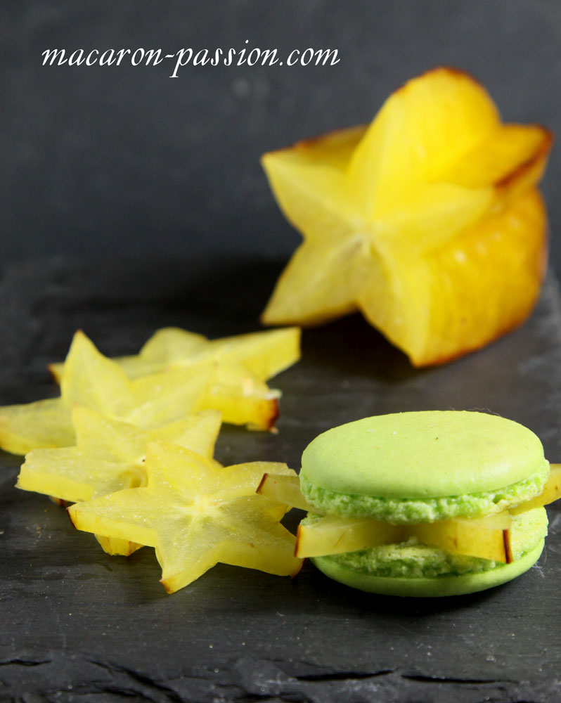 Macarons carambole confite