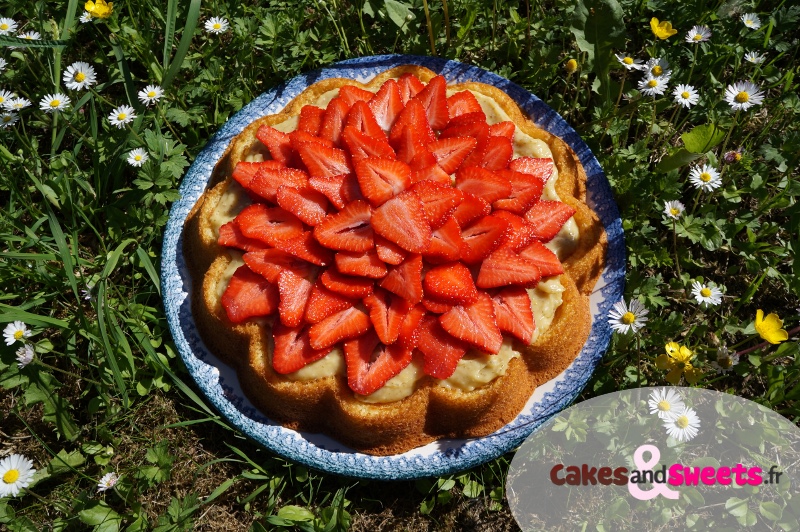 Gâteau Fraises Curd Citron Menthe