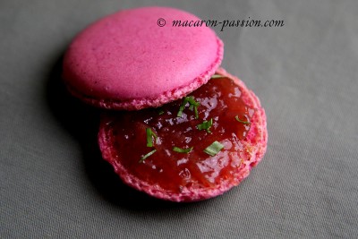 Macarons fraises basilic