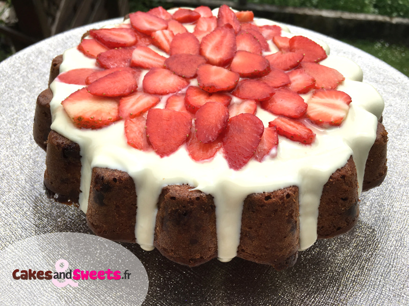 Gâteau Fraises et Chocolat Blanc