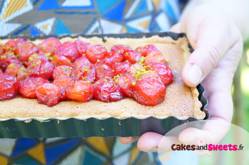 Tarte aux Cerises Crème Amande Pistache