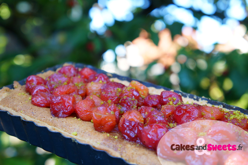 Tarte aux Cerises Crème Amande Pistache