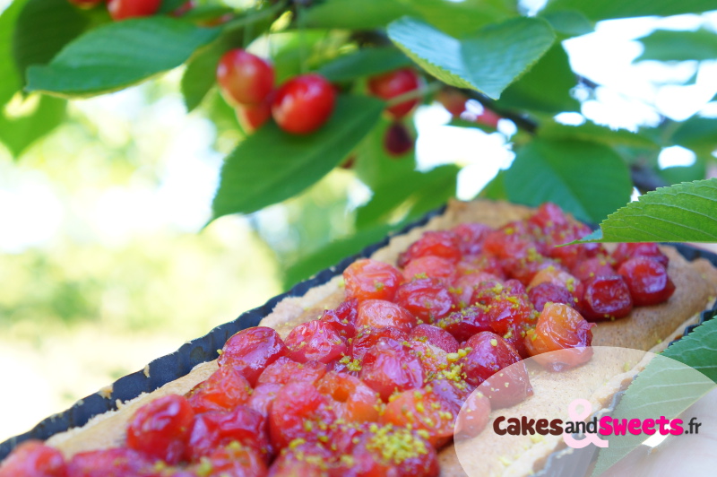 Tarte aux Cerises Crème Amande Pistache